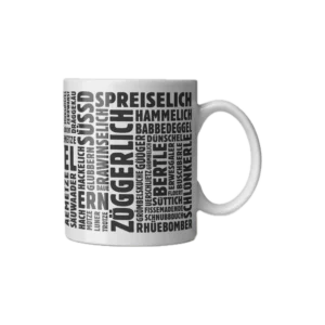 Tasse Uestemer Wörter – freigestellte Ansicht