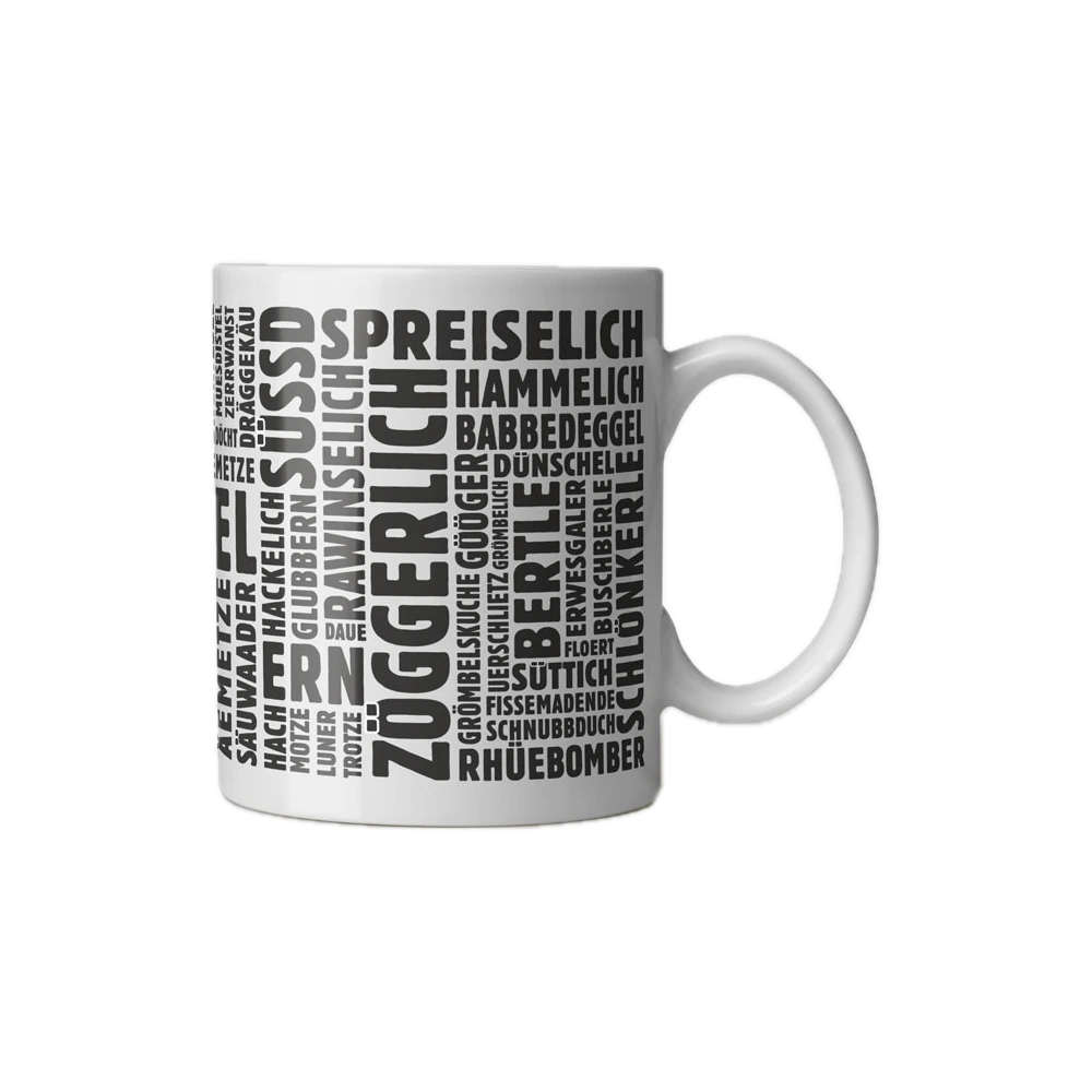 Tasse Uestemer Wörter – freigestellte Ansicht