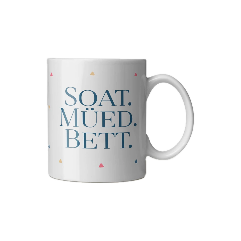 Tasse Soat Müed Bett – freigestellte Ansicht