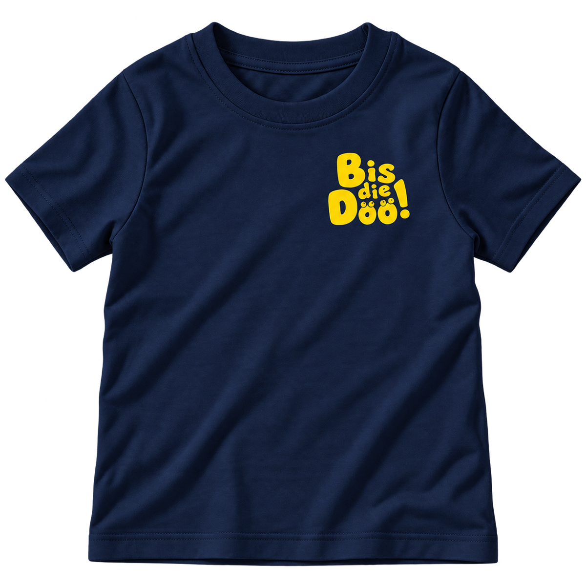 Kinder-T-Shirt „Bis die Döö“ – Blau/Gelb
