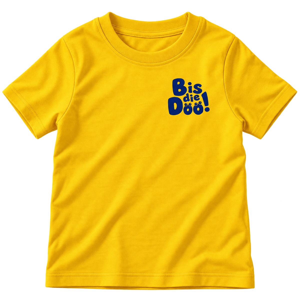 Kinder-T-Shirt „Bis die Döö“ – Gelb/Blau