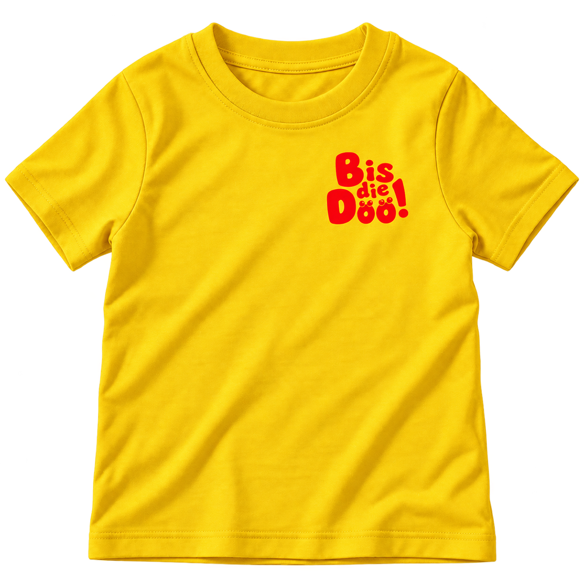 Kinder-T-Shirt „Bis die Döö“ – Gelb/Rot