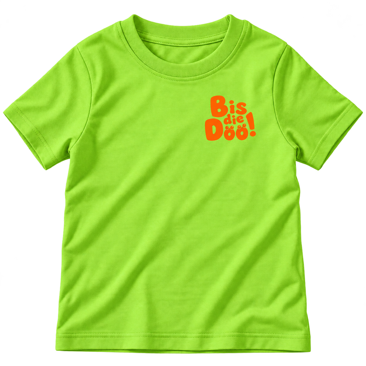 Kinder-T-Shirt „Bis die Döö“ – Grün/Orange